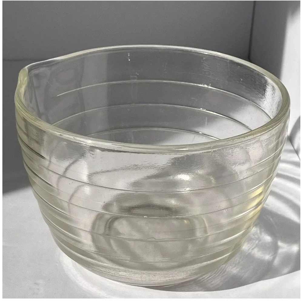VTG WESTINGHOUSE PYREX CLEAR GLASS BEEHIVE BOWL SPOUT  #‎ 6